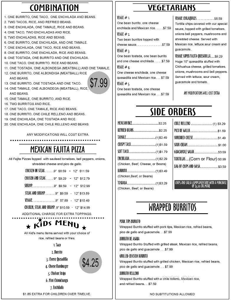 El Ranchito Mexican Restaurant - Union, MO menu_pic