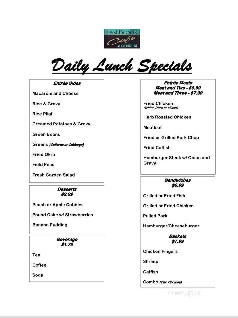 Eastbrook Cafe - Montgomery, AL menu_pic