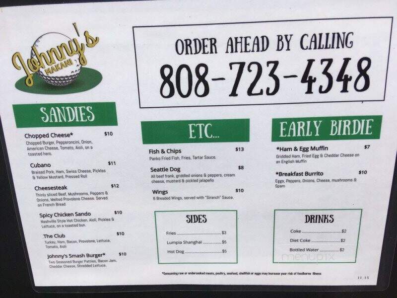 Johnny's Makani - Kailua-Kona, HI menu_pic