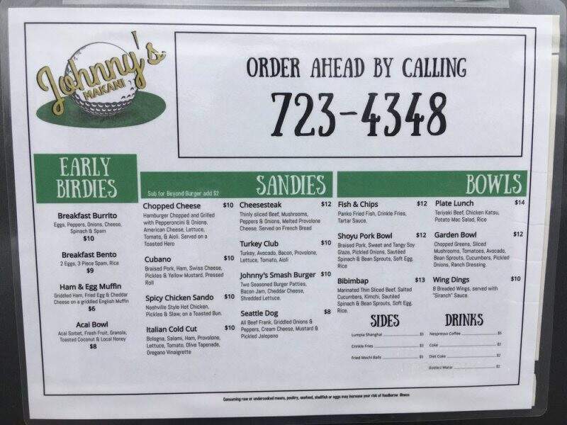Johnny's Makani - Kailua-Kona, HI menu_pic