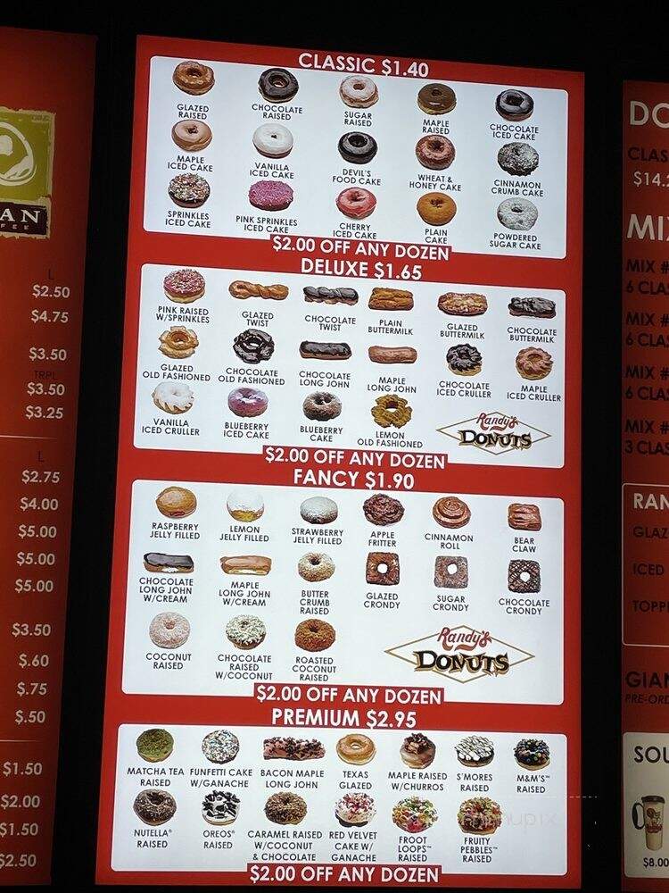 Randy's Donuts - Costa Mesa, CA menu_pic