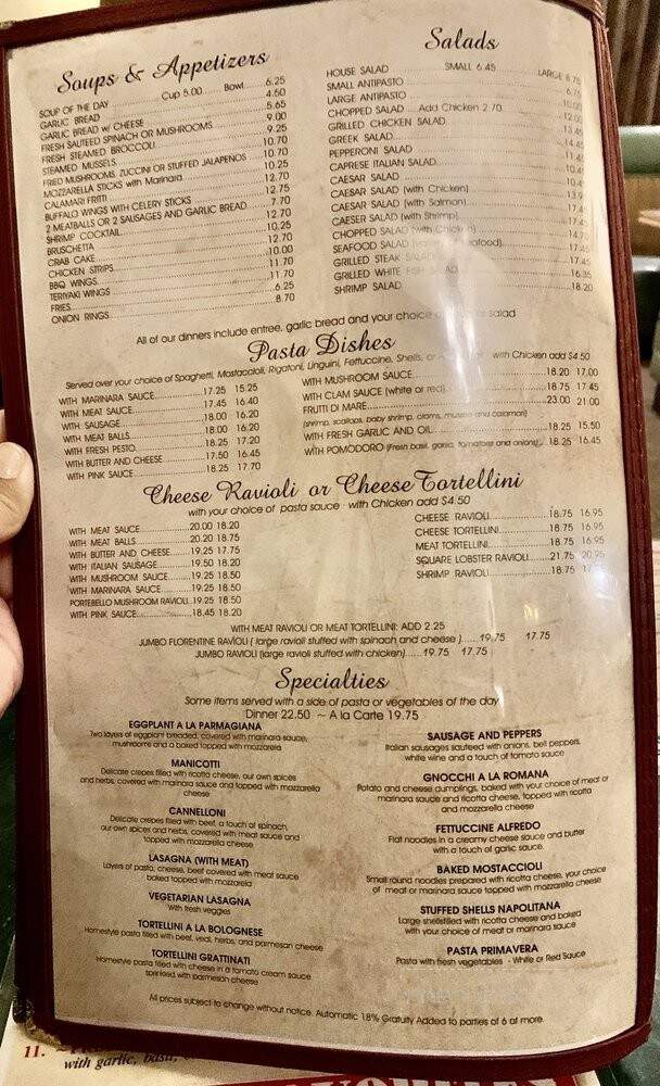 Caruso's Italian Kitchen Bar & Grill - Granada Hills, CA menu_pic
