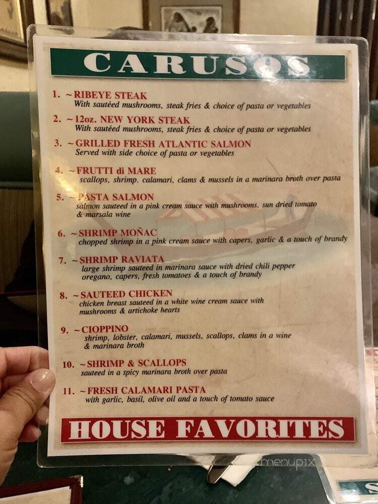 Caruso's Italian Kitchen Bar & Grill - Granada Hills, CA menu_pic