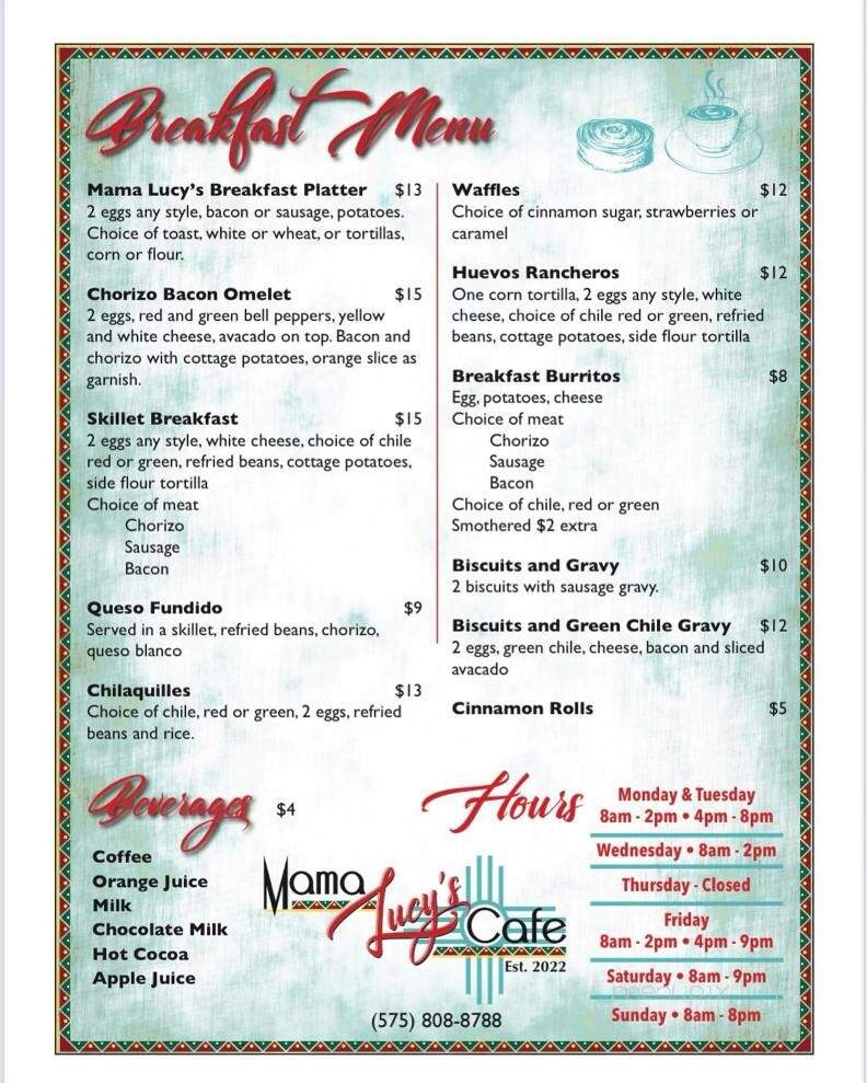 Mama Lucy's Cafe - Ruidoso, NM menu_pic