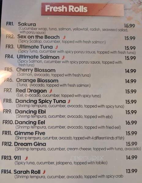 Origami - Los Alamos, NM menu_pic