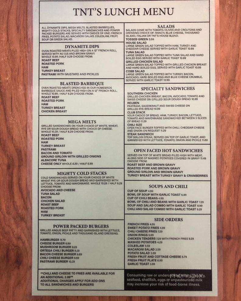 T N T's Cafe - Hesperia, CA menu_pic