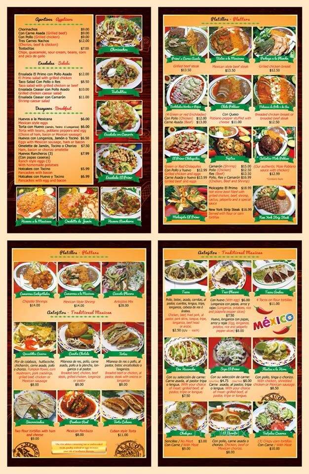 El Primo Plaza - Bensalem, PA menu_pic