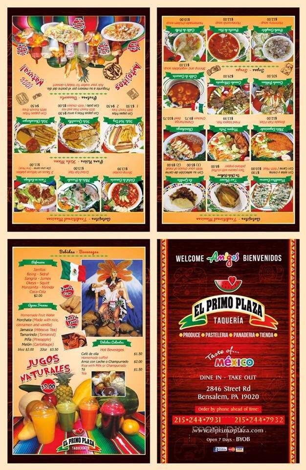 El Primo Plaza - Bensalem, PA menu_pic