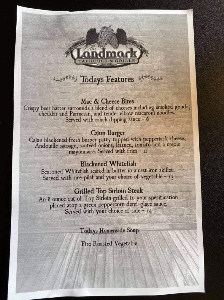 The Landmark TapHouse & Grille - Three Rivers, MI menu_pic