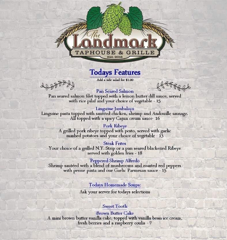 The Landmark TapHouse & Grille - Three Rivers, MI menu_pic