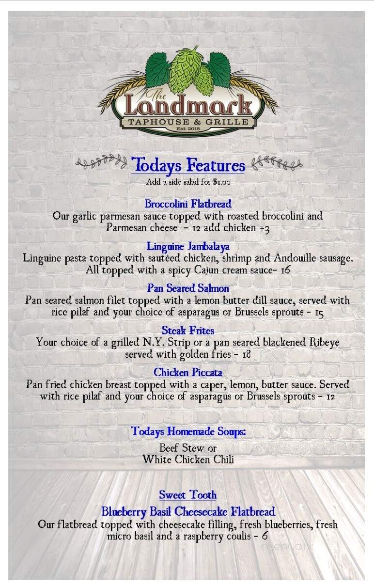 The Landmark TapHouse & Grille - Three Rivers, MI menu_pic