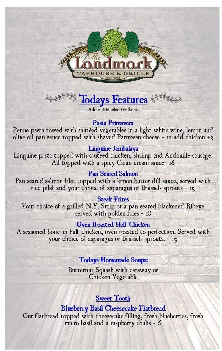 The Landmark TapHouse & Grille - Three Rivers, MI menu_pic