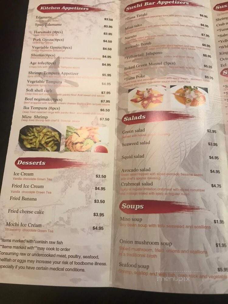 Mizu Hibachi Sushi - Ottumwa, IA menu_pic