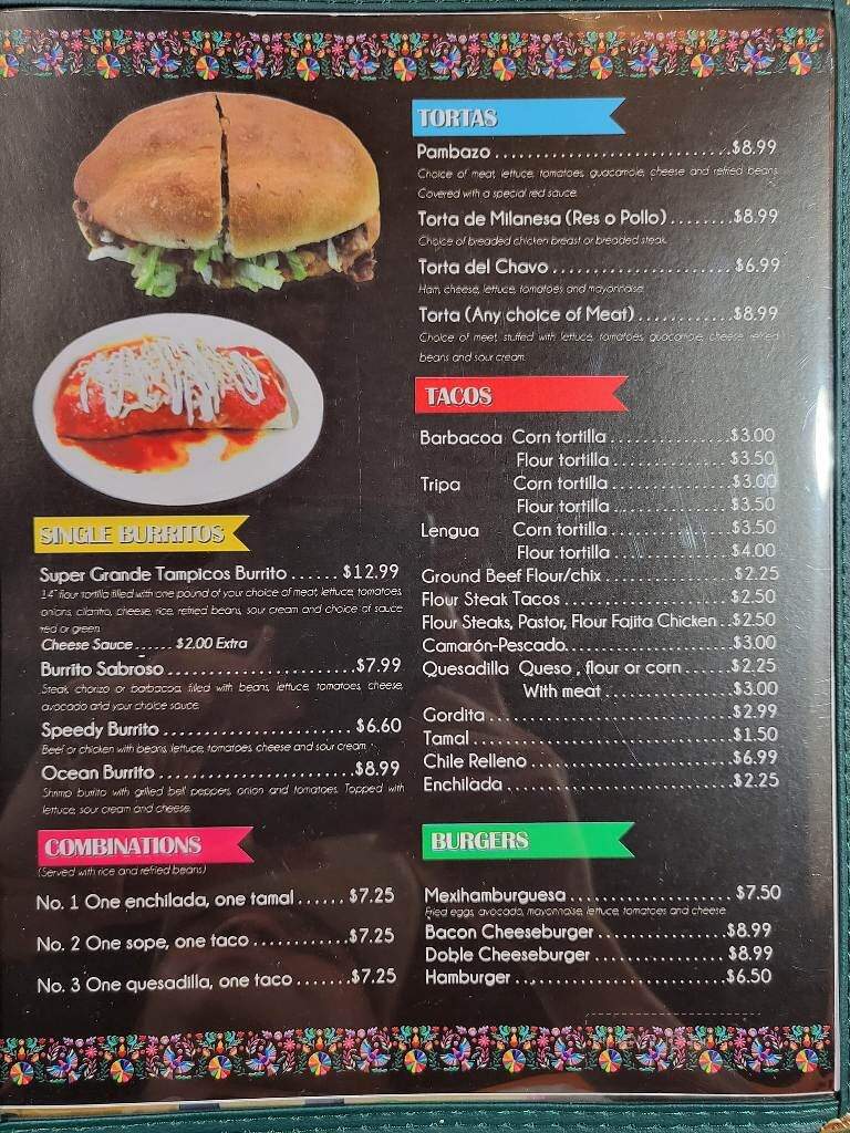 Tampico's Mexican Grill - Mishawaka, IN menu_pic