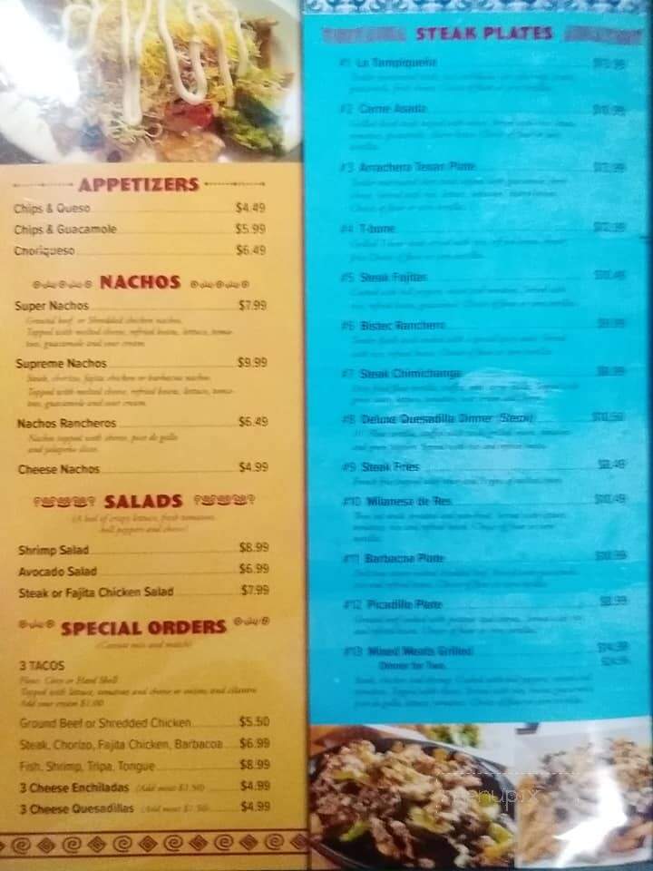 Tampico's Mexican Grill - Mishawaka, IN menu_pic