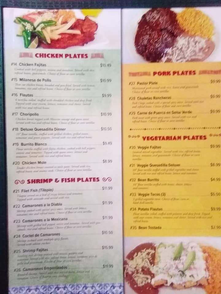 Tampico's Mexican Grill - Mishawaka, IN menu_pic