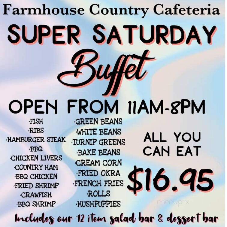 Farmhouse Country Cafeteria - Lexington, TN menu_pic