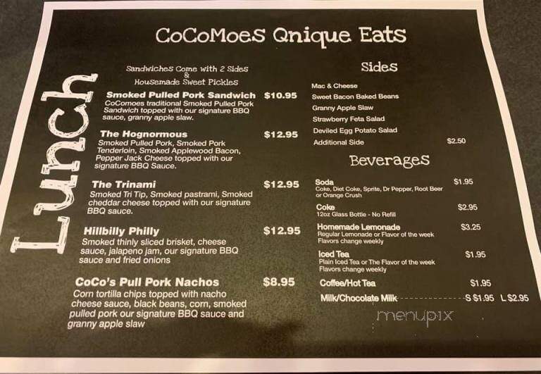 Cocos On Main - Gardnerville, NV menu_pic