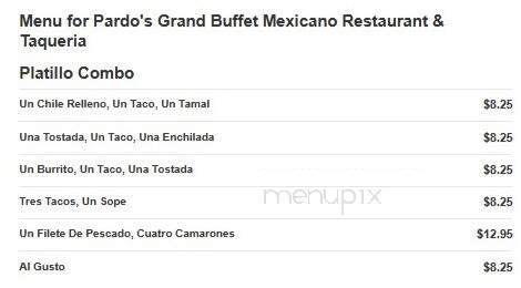 Pardos Grand Buffet Mexicano - Kansas City, MO menu_pic