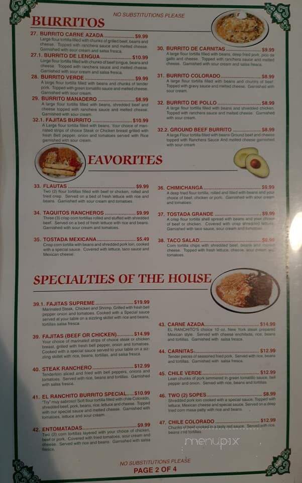 El Ranchito - South Sioux City, NE menu_pic