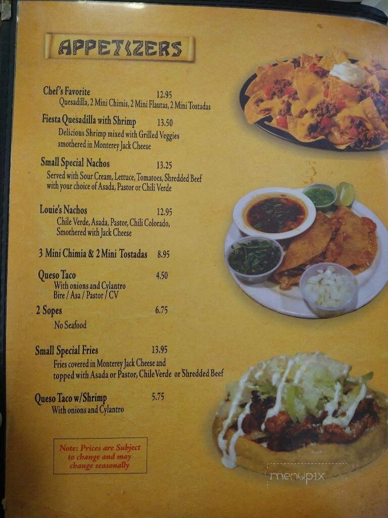 Javier's - Fresno, CA menu_pic