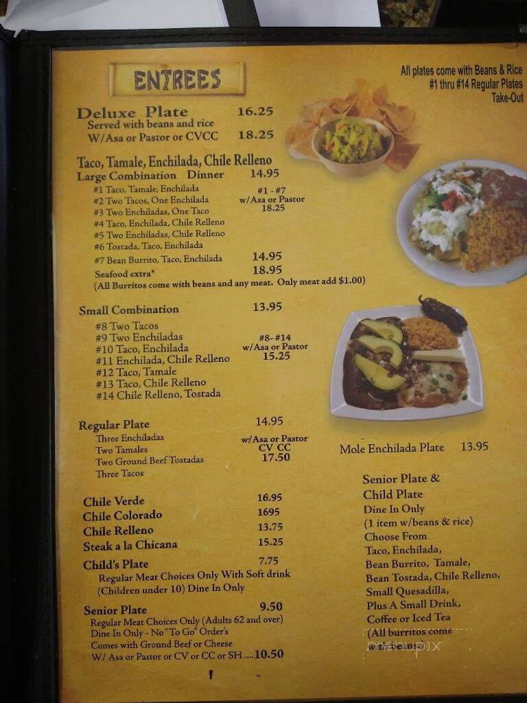 Javier's - Fresno, CA menu_pic