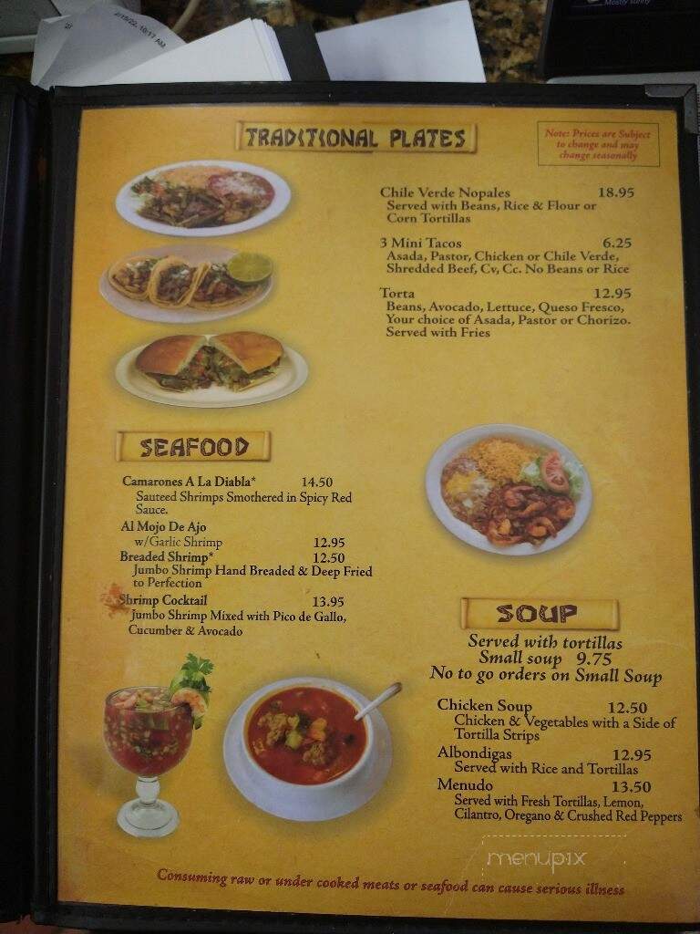 Javier's - Fresno, CA menu_pic