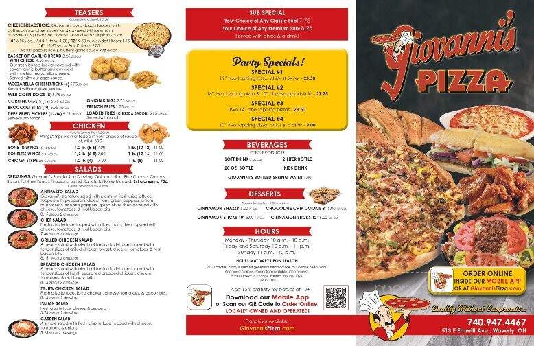 Giovanni's - Waverly, OH menu_pic