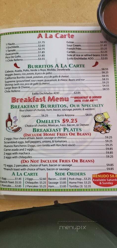 Sofia's Mexican Food - Gila Bend, AZ menu_pic
