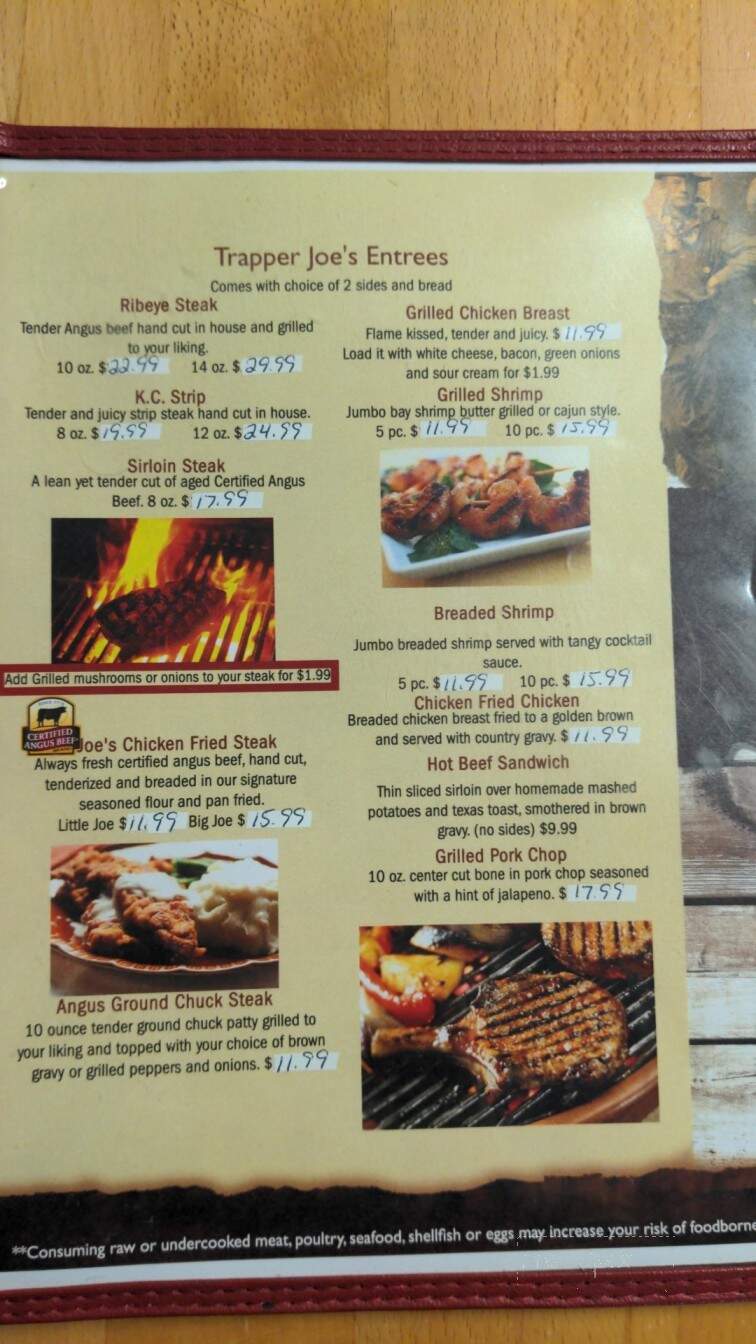 Trappers Bar & Grill - Simpson, KS menu_pic
