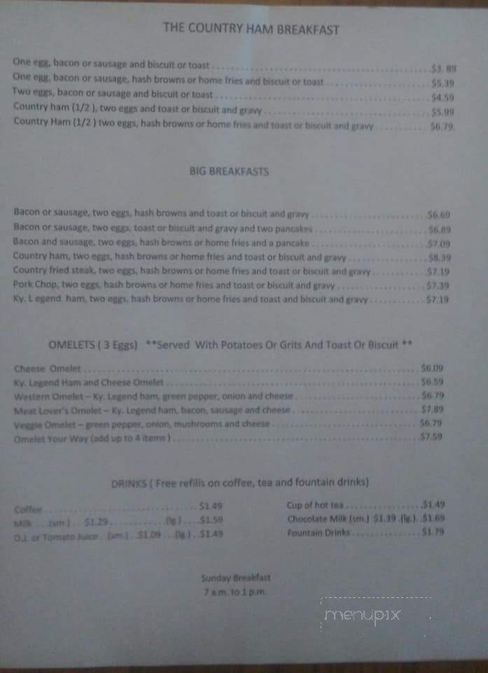 Country Ham Restaurant - Owensboro, KY menu_pic