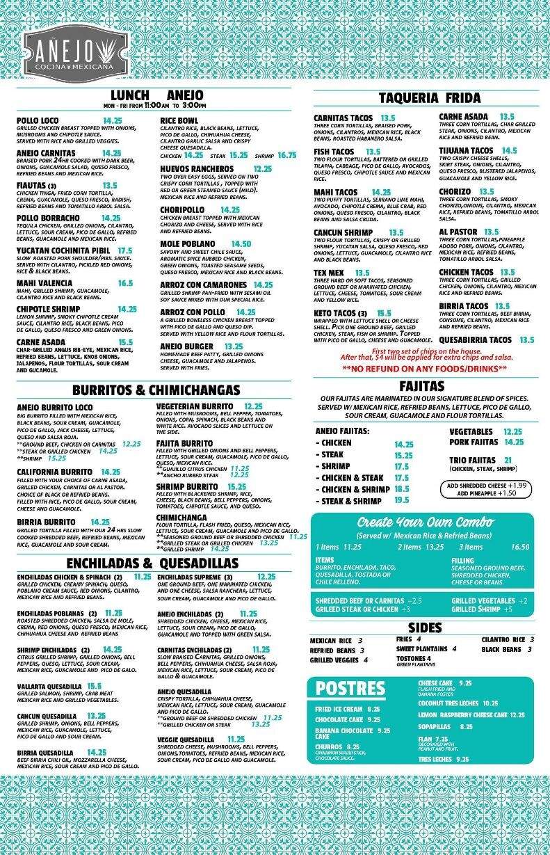 Anejo Cocina Nocatee - Nocatee, FL menu_pic