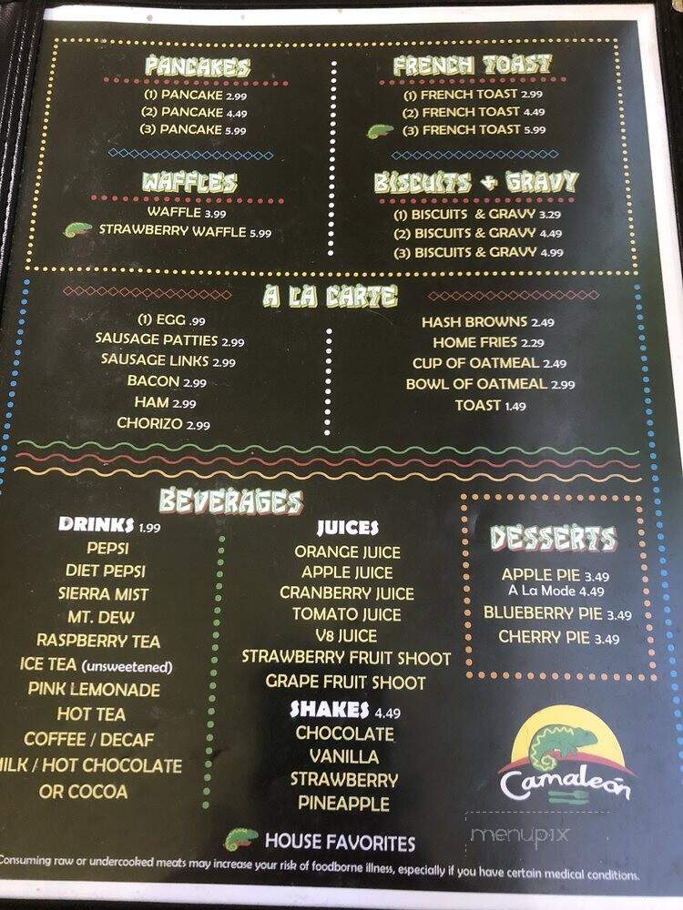Cameleon - Holbrook, AZ menu_pic