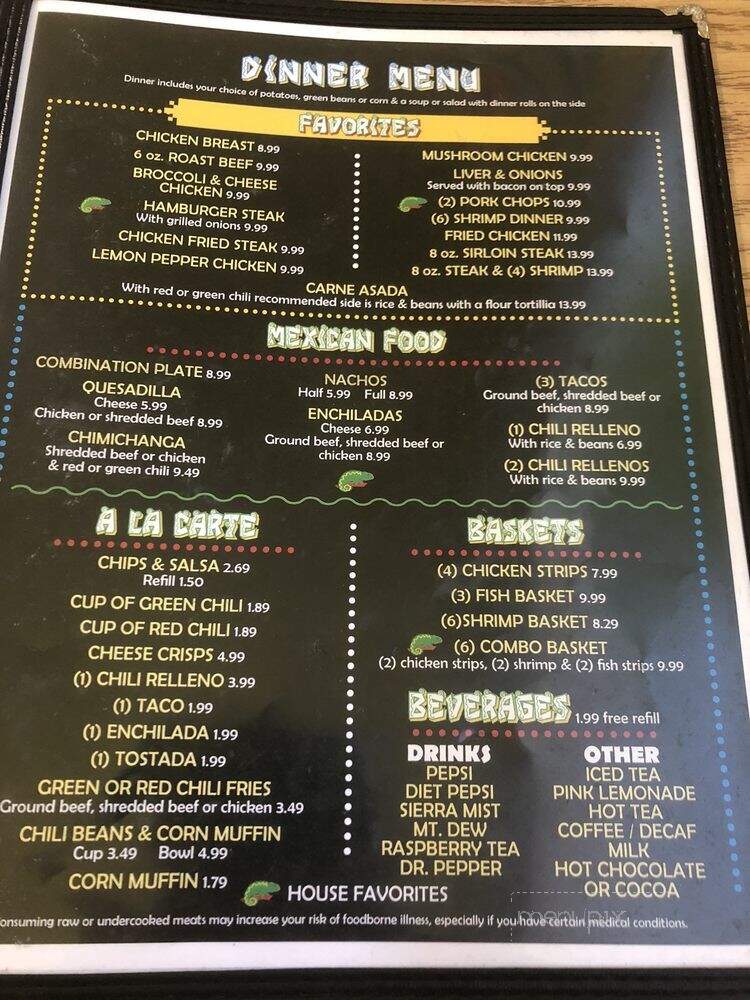 Cameleon - Holbrook, AZ menu_pic