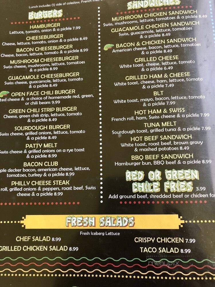 Cameleon - Holbrook, AZ menu_pic