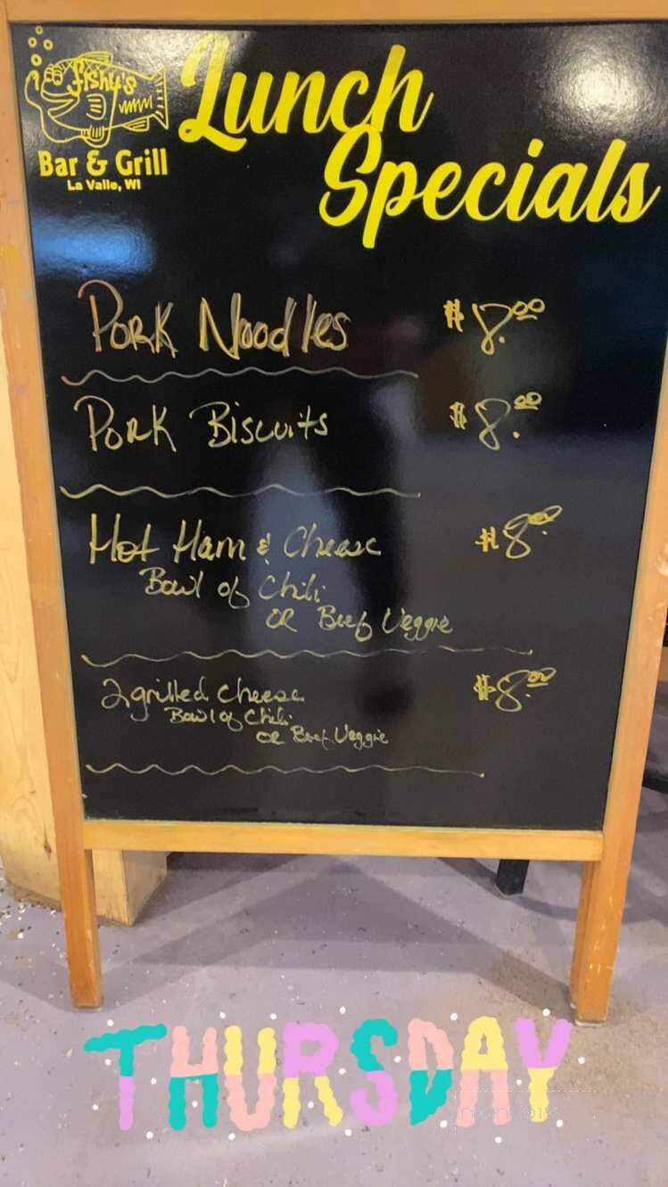 Fishy's Bar & Grill - La Valle, WI menu_pic