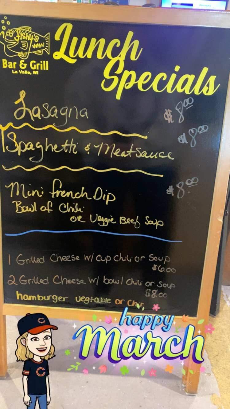 Fishy's Bar & Grill - La Valle, WI menu_pic