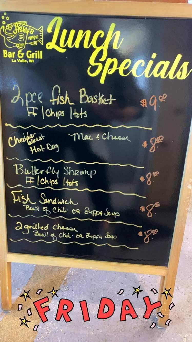Fishy's Bar & Grill - La Valle, WI menu_pic