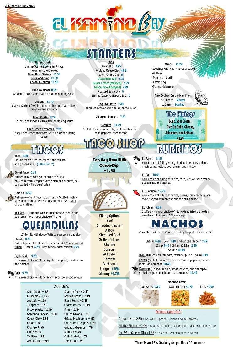 El Kamino Bay - Spanish Fort, AL menu_pic