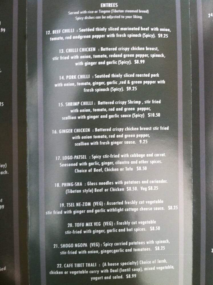 Top Cafe Tibet - Brooklyn, NY menu_pic