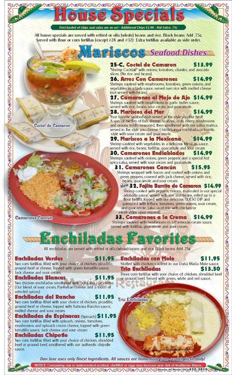 Don Jose Mexican Restaurant - Estherville, IA menu_pic