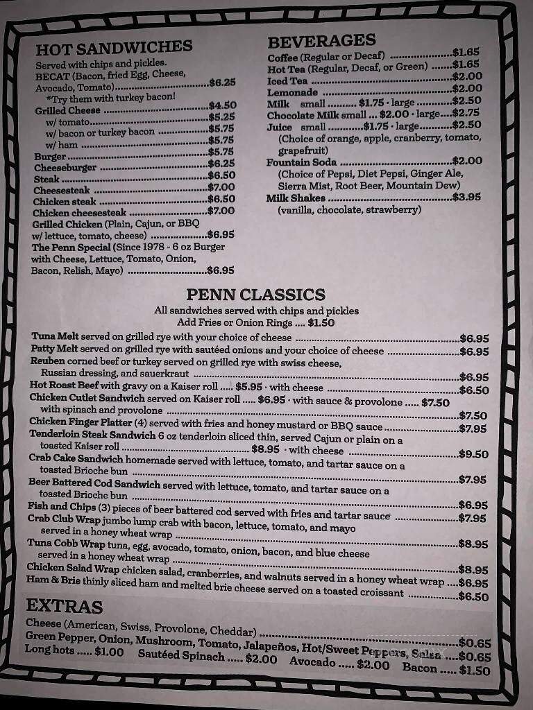 Penn Restaurant - Oreland, PA menu_pic