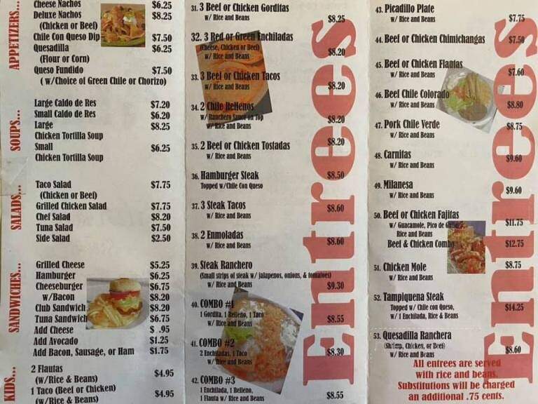 Eastside Cafe - El Paso, TX menu_pic