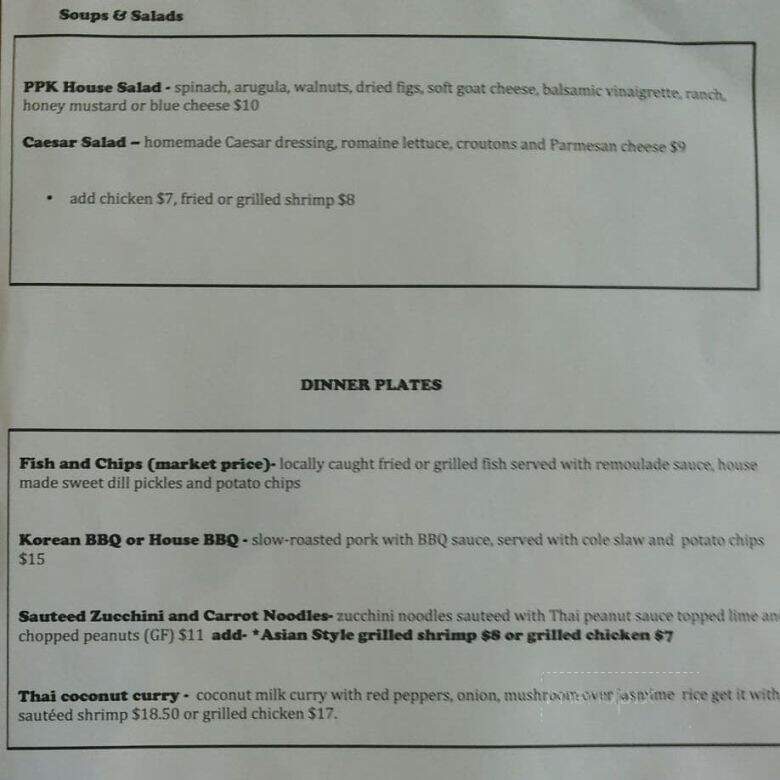 Plum Pointe Kitchen - Ocracoke, NC menu_pic