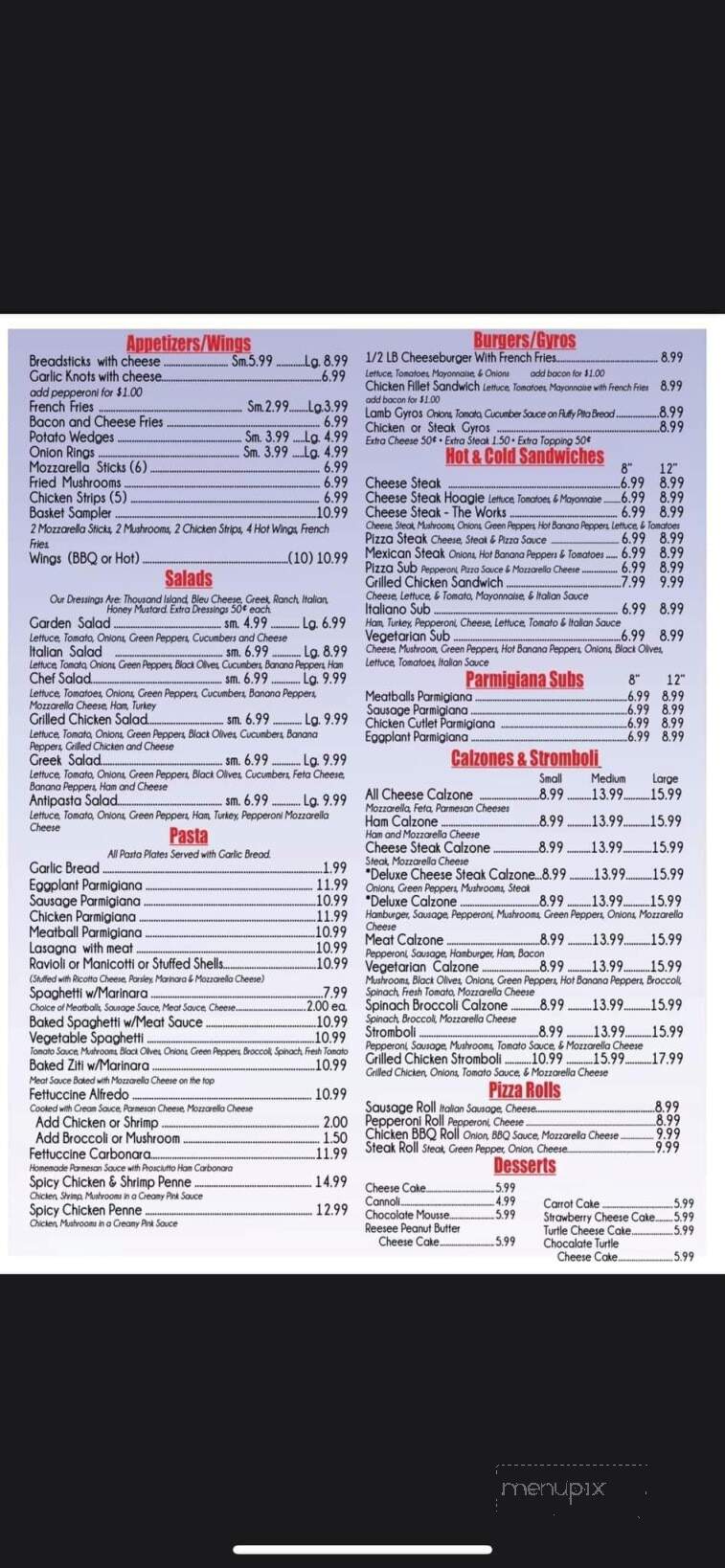 Big Guy's Italiano Family Restaurant - Bristol, TN menu_pic