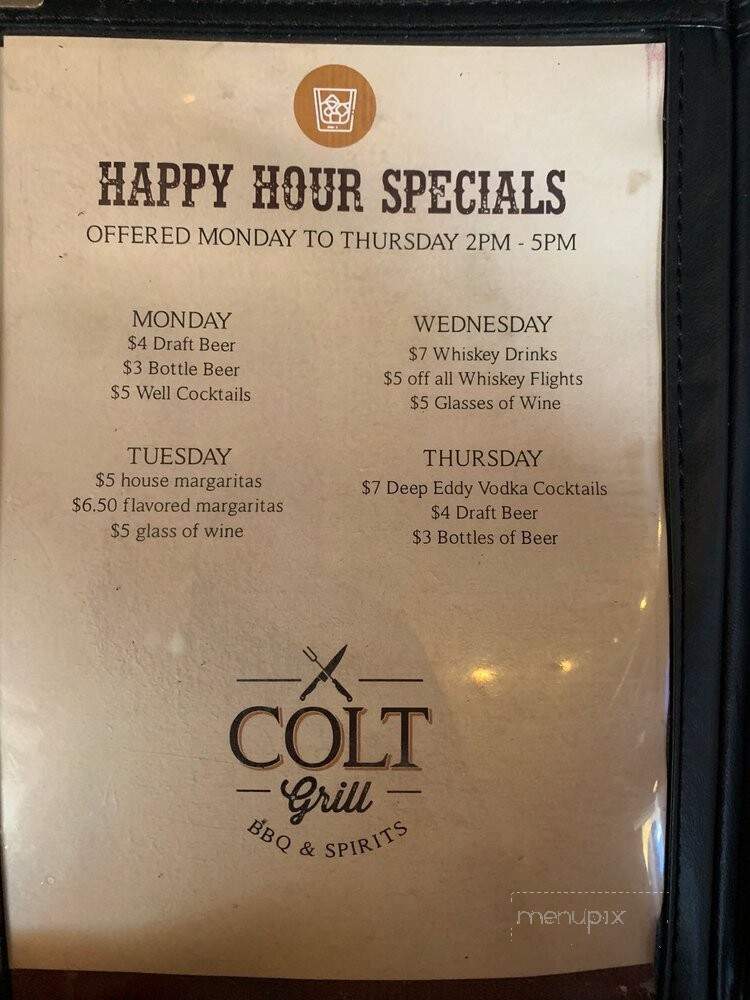 Colt Grill - Sedona, AZ menu_pic