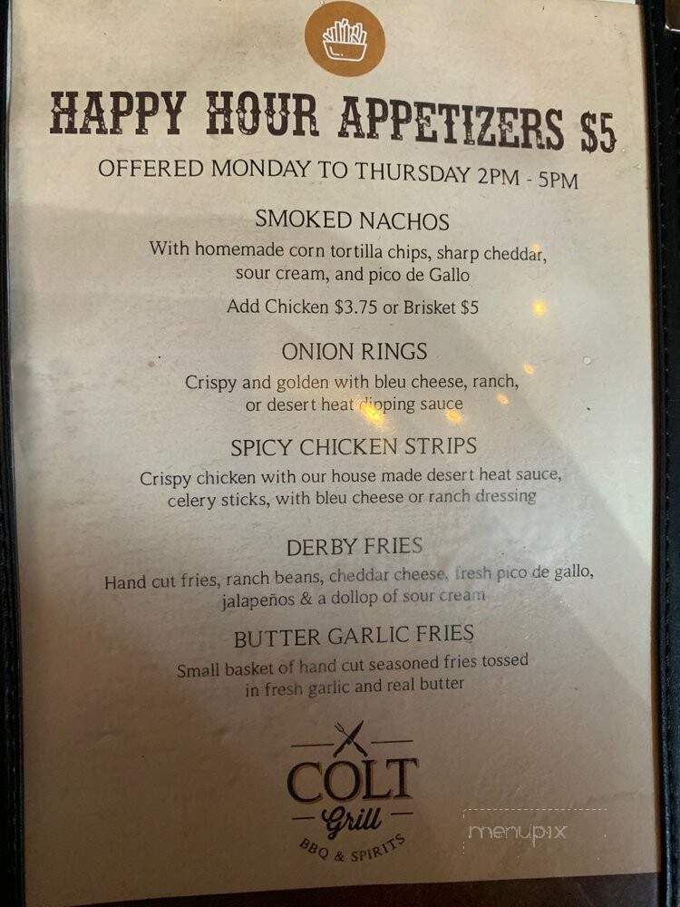 Colt Grill - Sedona, AZ menu_pic