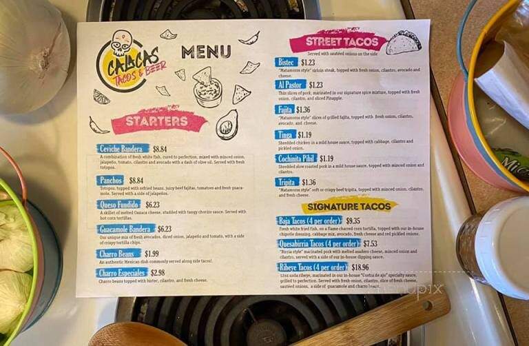 Calacas Tacos & Beer - Harlingen, TX menu_pic