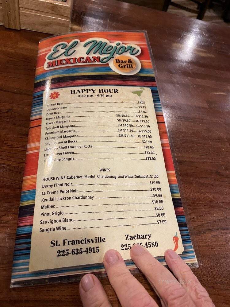 El Mejor - Zachary, LA menu_pic