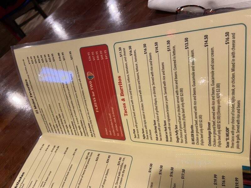 El Mejor - Zachary, LA menu_pic